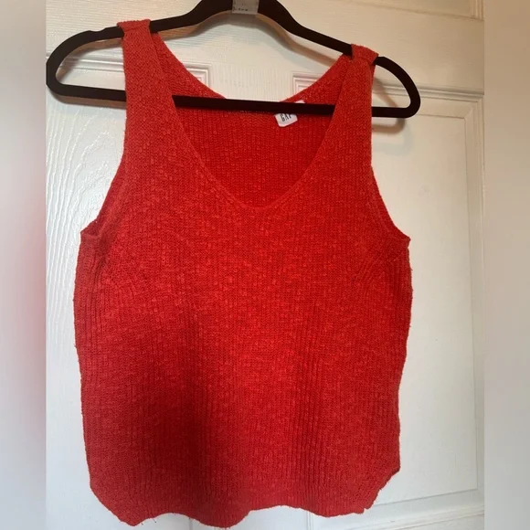 GAP Deep Red orange Ribbed Tank Top - Picture 2 of 7